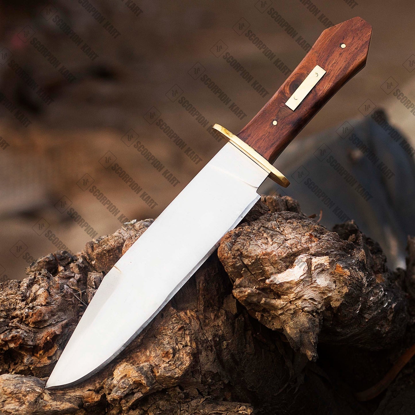 Handmade Bowie 14" Jim Bowie Replica Knife With Walnut Wood and Brass Guard Handle | Gift For Him | Anniversary Gift | Father's Day Gift - Premium best Happy Valentine Day gift from SCORPION KART - Just $115.06! Shop now at SCORPION KART